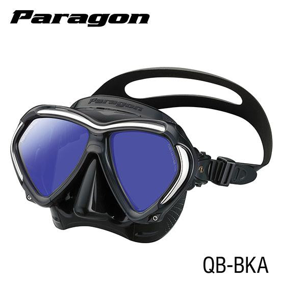 TUSA - Paragon - Profi Tauchermaske, Zweiglasmaske, Schwarz, auch für optische Gläser