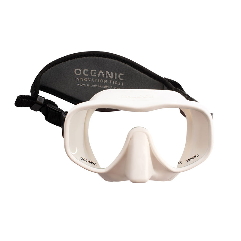 OCEANIC - MINI SHADOW Maske, für schmale Gesichter, WEISS, mit Neopren-Maskenband, hochwertig
