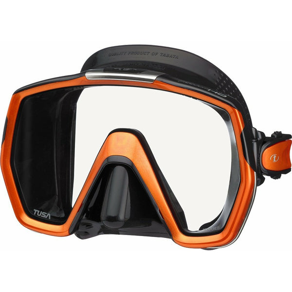 TUSA - Freedom Elite HD, Tauchmaske, extrem großes Sichtfeld für große Gesichter, Energy Orange