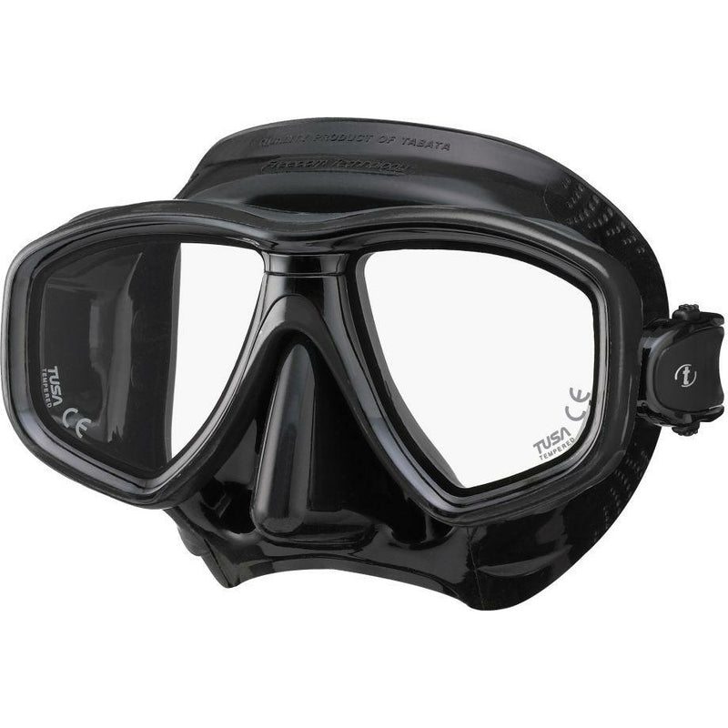 TUSA - Freedom CEOS - Tauchermaske, Zweiglasmaske, auch für optische Gläser & Lesegläser, Schwarz