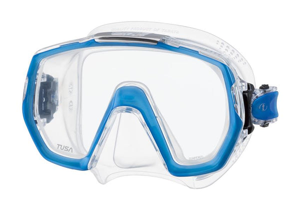 TUSA - FREEDOM ELITE - Einglasmaske mit großem Sichtfeld - Fishtail Blue Blau / Transparent
