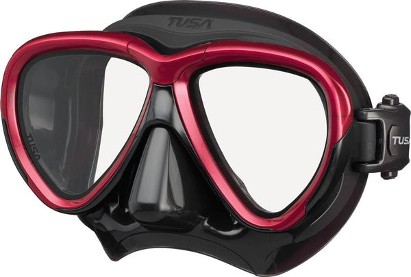 TUSA - INTEGA Tauchmaske mit 3D SYNQ - Metallic Dark Red Rot / Schwarz