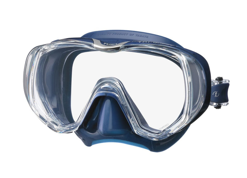 TUSA - TRI-QUEST Maske, extrem weites Sichtfeld, tolle Passform, Komplett Indigo Blau
